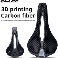 ENLEE Bicycle 3D Printed Saddle Ultralight Carbon Fiber Road Mountain Bike Nylon Cushion Comfortable 3D MTB Saddle Seat