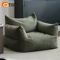 OTAUTAU Filled Waterproof Suede Single Sofa Bean Bag With Filler Outdoor Garden Frameless Couch Foor Seat Pouf Armchair SF051
