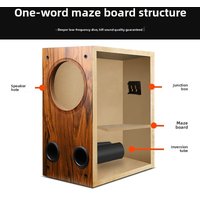 Wood-Grain Style Speaker Enclosure Hi-Fi Labyrinth Design Full-Range Speaker Empty Cabinet Shell 6.5-inch, Single Unit