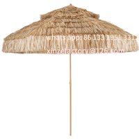 Double top simulated straw Thatched Sun umbrella Outdoor parasol Folding beach umbrella Villa courtyard umbrel