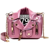 European Fashion Famous Brand Designer Motorcycle Bags Luxury Jacket Shape Shoulder Messenger Bag PU Leather Luxury Handbag Sac