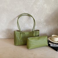 Women Summer Straw Woven Tote Bag, Hollow Out Design Beach Shoulder Bag, Large Capacity Casual Handbag for Vacation Daily Use