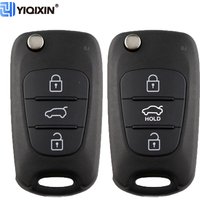 YIQIXIN 3 Buttons Flip Remote Car Key Shell For Hyundai I20 I30 IX35 I35 Accent Folding Auto Control Fob Cover Case Replaement