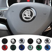 43/44mm Für Skoda VRS Octavia Fabia Kamiq Schnelle VII Auto Lenkrad Mitte Abdeckung Aufkleber Aufkleber Dekor Zubehör auto Styling