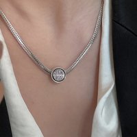 New Arrival Vintage Round Letter Thai Silver Female Snake Chain Jewelry For Women Necklace Birthday Gifts No Fade