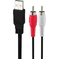 USB A Male to 2 RCA Phono AV Cable Lead PC TV Aux Audio Video adapter USB to Dual RCA Adapter Audio Video Data Extension Cable