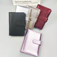 A6 Metallic Texture PU Leather DIY Binder Only Cover Collect Notebook Diary Agenda Planner Cover Album Stationery