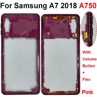 1PCS For Samsung Galaxy A70 A7 2018 SM-A705 SM-A750 Middle Frame Housing With power volume button Replacement Parts