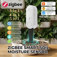 Zigbee Smart Soil Moisture Sensor Meter Soil Moisture Temperature Humidity Light Fertility Tester for Garden Zigbee2MQTT Tuya
