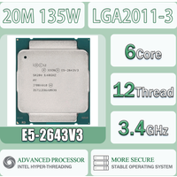 Intel Xeon E5-2643V3 3.4GHz 6 Cores 12 Threads 20M 135W E5 2634V3 Computer CPU Processor Server E5 2643 V3 Package LGA 2011-3