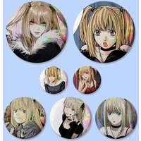 Misa Amane Comic Character Badges 25 32 44 58 75 Mm Round Cosplay Pin Bag Decor Fans Collect Friends Gifts Brooch Souvenir