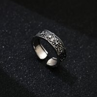 Retro Sun&Stars Adjustable Open Ring For Men Women Gothic Punk Edgy Silver-plated Copper Jewelry Unisex Accessories Lovers Gift