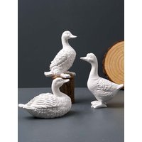 3D Duck Ornaments Silicone Mold DIY Cartoon Garden Standing Lying Duck Courtyard Landscape Plaster Scented Candle Mold Home Deco