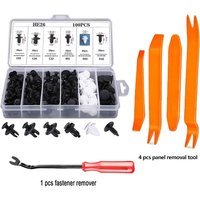 100pcs Mixed Auto Fastener Clip Car Body Push Retainer Pin Rivet Bumper Door Trim Panel Retainer Fastener Kit Car Accessories