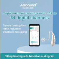 Acosound 32-64 digital channel hearing aids with audiogram programming Bluetooth adjustment for moderate to severe hearing loss