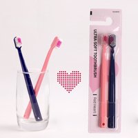 1 Pair Couple Toothbrush Heart Shaped Toothbrush Medium Bristles Romantic Wedding Gift for Adults Anniversary Day Present