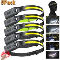 230°Bright Beam Headlamp LED Sensor Head lamp Built-in Battery USB Rechargeable Head Flashlight Outdoor Camping Fishing Headligh