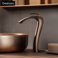 Chrome Luxury Brass Bathroom Vanity Faucet Modern Deck Mounted Basin Tap With Anti-Leak Ceramic Valve Hot/Cold Water Control