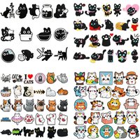8-100 Cute Cat Series Shoe Charms For Slides Clogs Sandals,PVC Shoe Decorations Accessories Buckle For Christmas Birthday Gifts