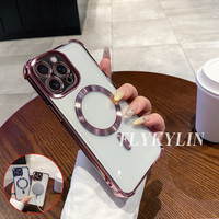 For Xiaomi Redmi Note 14 Pro Plus 14S 4G 5G Note 15 Transparent Anti Drop Protection Soft Shell With Magnetic Suction Ring