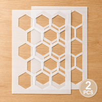 2PCS A4 Honeycomb Stencil 8.3 x 11.7 in Geometric Painting Template for DIY Wall Wood Fabric Furniture Decor