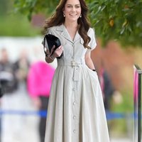 Princess Kate Middleton Dress Elegant Short Sleeve OL Dresses with Belt