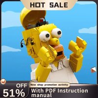 New 720Pcs Popular Simpsoned Series Character Upscaled Minifigures Moc Model Bricks Diy Creative Ideas Toy Birthday Gifts Blocks