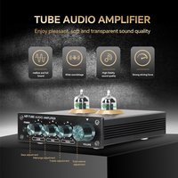 Tube Audio Preamplifier Professional Electronic Tube Audio Amplifier Stereo RCA Desktop Ultra Low Noise Amplifier Treble Bass