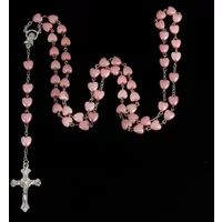 Catholic Porcelain White Love Rosary Prayer Car Ornament Mary Blessing Rosary Prayer Porcelain White Heart-shaped Beads
