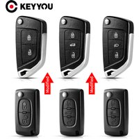KEYYOU For Citroen С2 C4 С3 С5 C6 For Peugeot 107 207 307 407 306 308 408 508 Partner CE0523 CE0536 Modified Car Key Shell Case
