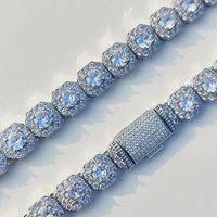 Hip Hop Jewelry 10mm 12mm Cluster Tennis Chain Necklace Fashion Women Bling Ice Zircon Tennis Chain Choker Necklace Party Gift