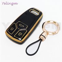 Soft TPU Keychain For Car Keys Case Holder Key Cover For Audi Q5 Q7 TT A4 B9 A5 A6 8S 8W 4M S4 S5 S7 TTS TFSI RS Car Key Case