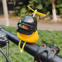AliExpress Cute Rubber Duck Bicycle Handlebar Bike Decoration with Propellers Glasses Gold Chain Black Yellow Duck Bicycle Horns with Strap