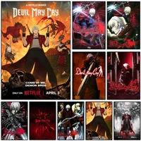 D-Devil May Cry Game Poster Self-adhesive Art Waterproof Paper Sticker Coffee House Wall Decor