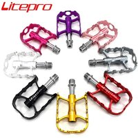 Litepro Ultralight Pedal 195g Folding Bike Pedal Aluminum Alloy Non-slip Pedal Gold Red Black Silver Titanium