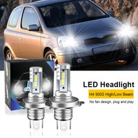 2PCS For Toyota Yaris 2006-2014 H4 9003 LED Headlight Bulbs CSP Fanless High & Low Beam H4 LED Headlamp 12000lm 6000K