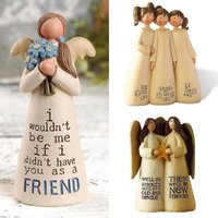 Figurine de célébration d'amitié, décoration de maison, Statue d'ange en résine, décoration de sœur et d'amis, cadeau de saint valentin