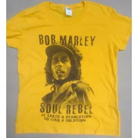 Bob Marley T-Shirt. Soul Rebel On Gold Tee. Bob Marley Shirt