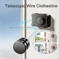 Wall Mounted Invisible Retractable Clothesline Space-Saving Adjustable Laundry Line Clothes Drying Hanger Storage Indoor