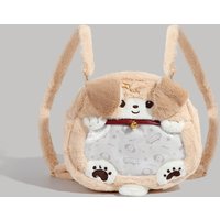 Embroidered Plush Dog Cute Velvet Gold Fur Backpack Cartoon JK Zipper Student Large Capacity Unisex Bag