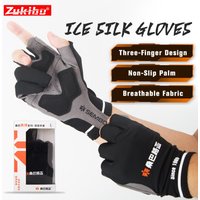 ZUKIBO Three Finger Fishing Gloves Women Men Cut Gloves for Fishing Sun Protection Anti-Slip Gloves Breathable Thin Gloves