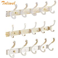 White Robe Hook Wall Mount Towel Holder Bathroom Accessories Organizer Luxury Clothes Hook Rack