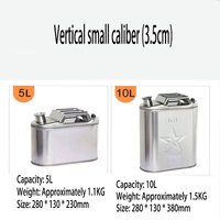 5L 10L Litres 201 Stainless Steel Fuel Tank Petrol Storage Oil Jerrycan Gas Can Car Motorcycle Truck Car Fuel-jugs with Oil Pipe