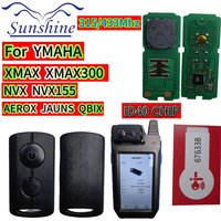Sunshine Motorcycle Control Key Fob 315/433.92 Mhz ID49 Chip For Yamaha NMAX TMAX NVX155 Xmax300 Xmax 125 250 400 Smart Remote