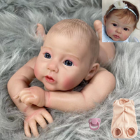 New 20Inch Painted Reborn Doll Kit Raven With Engraved Name and Cloth Body Unassembled DIY Doll Parts Toy