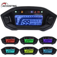 Neue Universal Motorrad LCD Digital 13000 rpm Tacho Hintergrundbeleuchtung Motor Fahrzeug für 2-4 Zylinder Kilometerzähler 7 Farben Einstellen