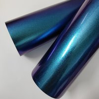 Purple To Blue Chameleon Vinyl Wrap Film Sparkle Metallic Gloss Car Motorcycle Decal Self Adhesive Car Body Covering Sticker Rol