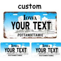 Custom License Plate - Personalized Stainless Steel, Vintage Style, Weather-Resistant Auto Tag with Your Text for Home Decoratio