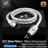 ATAUDIO Hi-end OCC AC Power Cable HiFi Audio US/EU/AU Power Cord Silver Plated Power Cable for Amplifier Filter