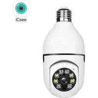 ICSEE 4MP Bulb Camera Network PTZ Bulb E27 Socket PTZ Light Bulb CCTV Camera 1080P